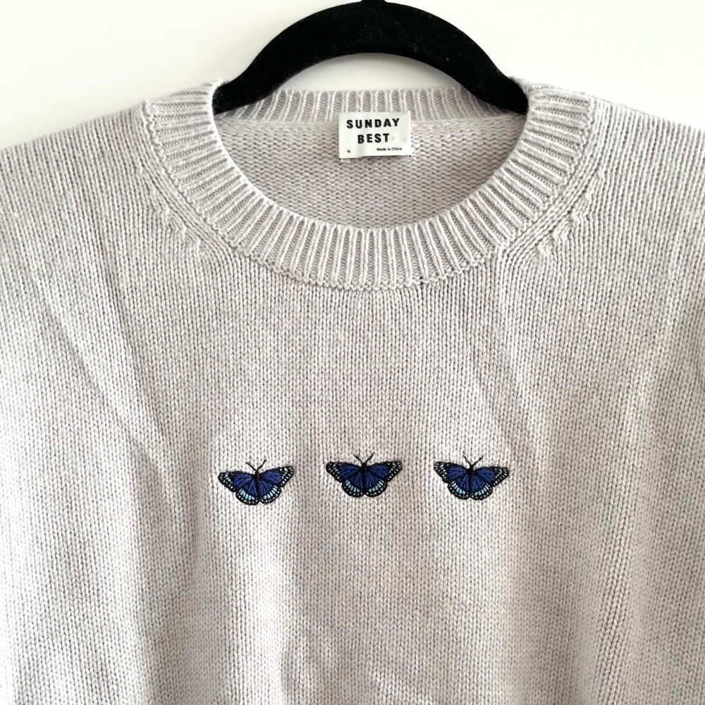 Sunday Best Embroidered Butterfly Sweater - Picture 3 of 12